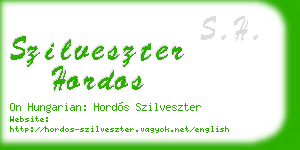 szilveszter hordos business card